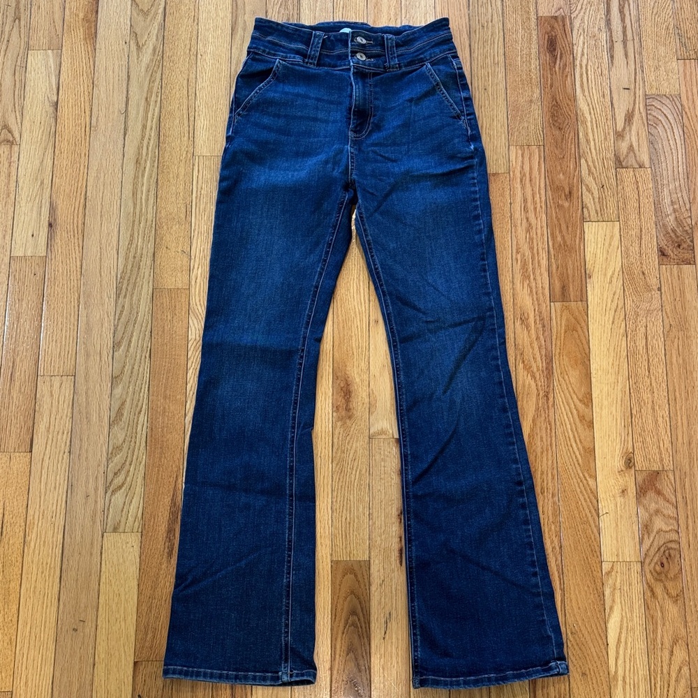 KanCan Dark Blue Denim Jeans with Tan Stitching